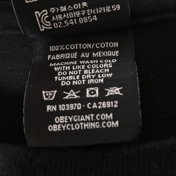 Obey Propaganda Tee Respect Humanity T-shirt Black Blue Crewneck Large Unisex - Picture 8 of 8